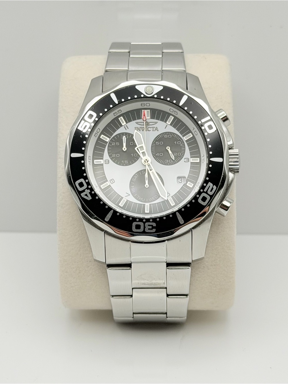 Invicta Pro Diver Men's Watch 5363, Panda Dial Swiss Chrono on Stainless